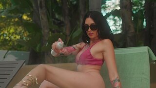 Slay rub elbows with pool with Charlotte Sins