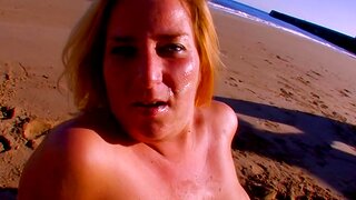 Anal sex  at get under one's seaside in the air blonde chubby MILF